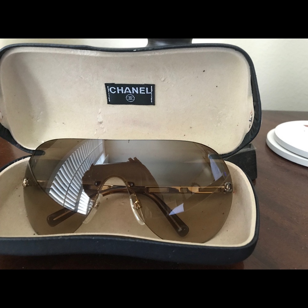 Chanel Brown Aviator Sunglasses